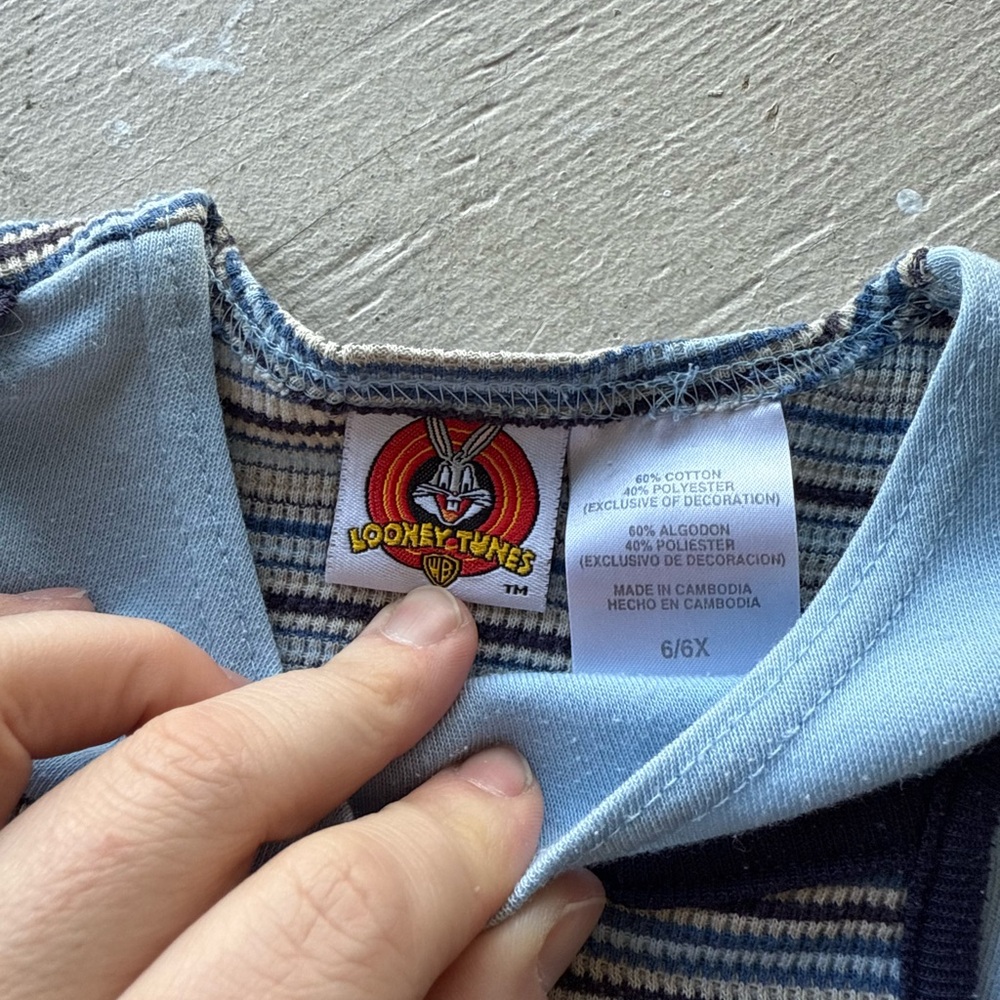 Vintage Blue Tweety Bird Striped Dress - Picture 4 of 5